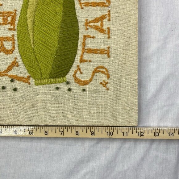 Vintage Paragon Needlecraft Crewel Stitchery Celery Stalks #0521 12x22" Finished - Picture 13 of 15